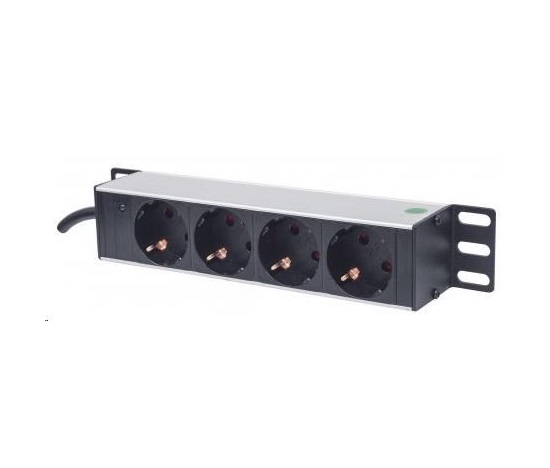 Intellinet 10" 1U Rackmount 4-Way Power Strip - German Type, rozvodný panel, 4x DE zásuvka, 1.8m kabel