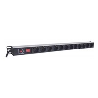 Intellinet Vertical Rackmount 12-Way Power Strip - German Type, rozvodný panel, 12x DE zásuvka, 1.6m kabel