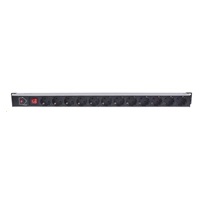 Intellinet Vertical Rackmount 12-Way Power Strip - German Type, rozvodný panel, 12x DE zásuvka, 1.6m kabel