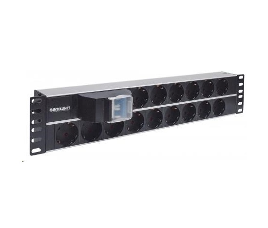 Intellinet 19" 2U Rackmount 15-Way Power Strip - German Type, rozvodný panel, 15x DE zásuvka, 3m kabel