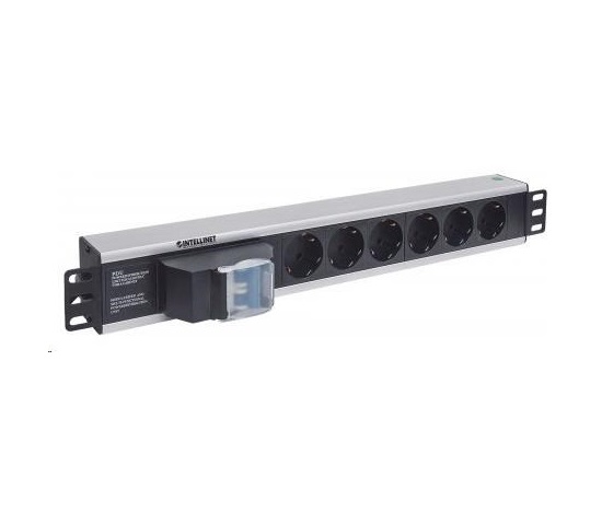 Intellinet 19" 1.5U Rackmount 6-Way Power Strip - German Type, rozvodný panel, 6x DE zásuvka, 1.6m kabel