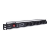 Intellinet 19" 1.5U Rackmount 6-Way Power Strip - German Type, rozvodný panel, 6x DE zásuvka, 3m kabel,přepěťová ochrana