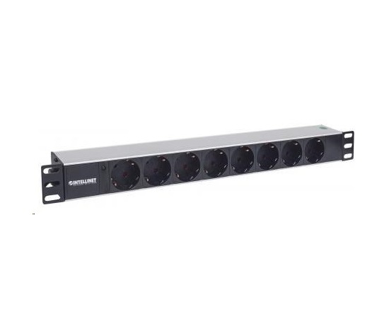 Intellinet 19" 1.5U Rackmount 8-Way Power Strip - German Type, rozvodný panel, 8x DE zásuvka, 1.6m kabel