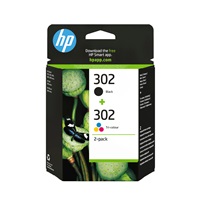 HP 302 Ink Cartridge Combo 2-Pack (X4D37AE) (190 / 165 pages)