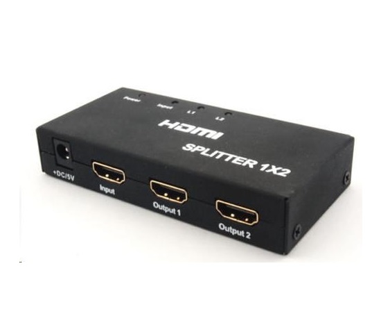 PREMIUMCORD HDMI splitter 1-2 porty kovový s napájením, 4K, FULL HD, 3D