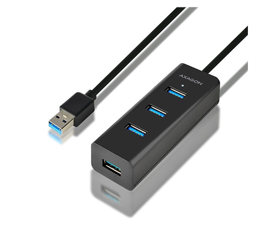 AXAGON HUE-S2BL, 4x USB 3.0 CHARGING hub, złącze zasilania micro USB, kabel USB-A 1.2m