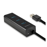 AXAGON HUE-S2BL, 4x USB 3.0 CHARGING hub, złącze zasilania micro USB, kabel USB-A 1.2m