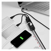AXAGON HUE-S2BL, 4x USB 3.0 CHARGING hub, złącze zasilania micro USB, kabel USB-A 1.2m