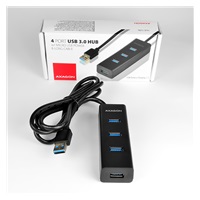 AXAGON HUE-S2BL, 4x USB 3.0 CHARGING hub, złącze zasilania micro USB, kabel USB-A 1.2m