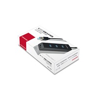 AXAGON HUE-S2BL, 4x USB 3.0 CHARGING hub, złącze zasilania micro USB, kabel USB-A 1.2m