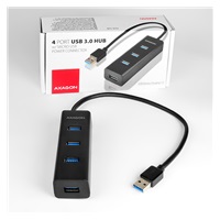 AXAGON HUE-S2B, 4x USB 3.0 CHARGING hub, złącze zasilania micro USB, kabel USB-A 30cm
