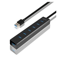 AXAGON HUE-SA7BP, 7x USB 3.0 ALU CHARGING hub, w komplecie zasilacz sieciowy, kabel USB-A 40cm