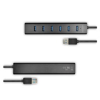 AXAGON HUE-SA7BP, 7x USB 3.0 ALU CHARGING hub, w komplecie zasilacz sieciowy, kabel USB-A 40cm