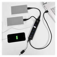 AXAGON HUE-SA7BP, 7x USB 3.0 ALU CHARGING hub, w komplecie zasilacz sieciowy, kabel USB-A 40cm