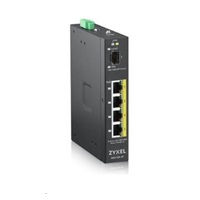 Zyxel RGS100-5P 5-port Gigabit PoE switch, 4x GbE + 1x SFP, PoE budget 120W, DIN rail/Wall mount, IP30
