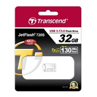 TRANSCEND Flash Disk 32GB JetFlash®720S, USB 3.1, MLC solution (R:130/W:45 MB/s) stříbná