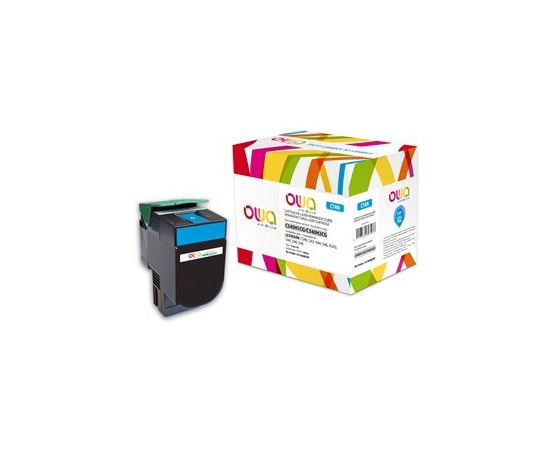 Toner OWA Armor do LEXMARK C540, 543, 544, 546, X543, X544, X546, X548, 2000 stron, C540H1CG, niebieska/cyan