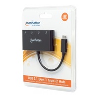 MANHATTAN USB 3.1 Gen 1 Type-C Hub, 4 Type-A Ports, Bus Power