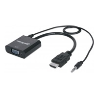 MANHATTAN převodník z HDMI na VGA + audio (HDMI Male to VGA Female, with audio, Polybag)