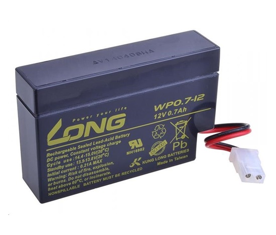 Long 12V 0,7Ah akumulator kwasowo-ołowiowy AMP