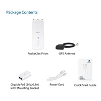 UBNT airMAX Rocket2 AC [airPRISM, AP/Client,  2.4GHz, airMAX ac, 27dBm, 2xRSMA, 1xGPS]