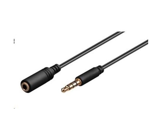 PREMIUMCORD Kabel Jack 3,5mm 4 pinový M/F 2m pro Apple iPhone, iPad, iPod