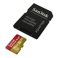 SanDisk MicroSDHC karta 32GB Extreme PLUS (10MB/s, UHS-I V30, Rescue Pro Deluxe) + adaptér