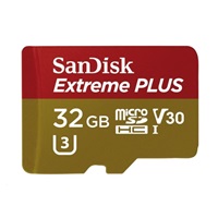 SanDisk MicroSDHC karta 32GB Extreme PLUS (10MB/s, UHS-I V30, Rescue Pro Deluxe) + adaptér