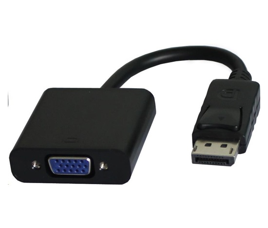 MicroConnect Displayport-VGA M-F, 15cm Black, V1.2, Active
