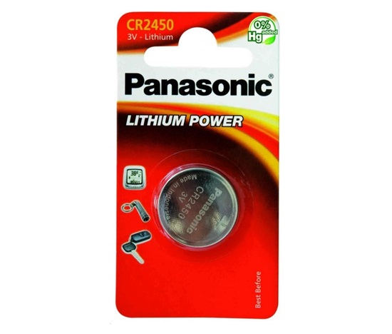 PANASONIC Lithiová baterie (knoflíková) CR-2450EL/1B  3V (Blistr 1ks)
