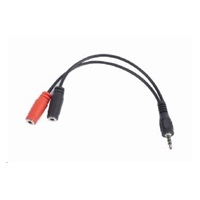 GEMBIRD Kabel CABLEXPERT rozdvojka jack 3,5mm (4 pólový) na 2x3,5mm M/F, 20cm, černý