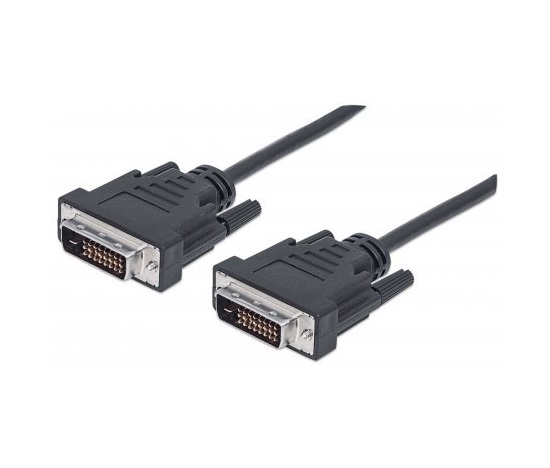 MANHATTAN kabel DVI-D Dual Link Male to DVI-D Dual Link Male, Black, 3 m