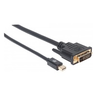 MANHATTAN kabel Mini DisplayPort 1.2a Male to DVI-D 24+1 Male, 1.8 m, černý