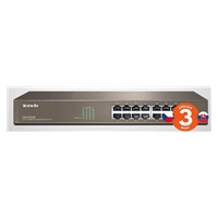 Tenda TEG1016D 16-port Gigabit Ethernet Switch, 10/100/1000 Mbps, fanless, rackmount