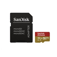 SanDisk MicroSDHC karta 32GB Extreme (100MB/s, Class 10, UHS-I U3 V30) + adaptér