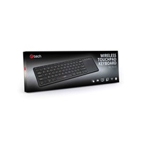 C-TECH klávesnice WLTK-01, bezdrátová s touchpadem, černá, USB