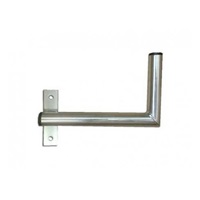 Držák antény na zeď u okna s pásem, levé uchycení, galvanický zinek, délka 25cm, průměr 3,2cm