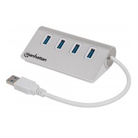 MANHATTAN USB 3.0 Hub, 4 Ports, Bus Power, Aluminum Housing