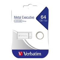 VERBATIM Flash Disk 64GB Metal Executive, USB 2.0, stříbrná