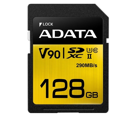 ADATA SDXC karta 128GB UHS-II U3 Class 10, Premier One (R: 290MB / W: 260MB)