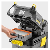 Karcher NT 30/1 Tact víceúčelový průmyslový vysavač, 1380 W, 30 l, 69 dB, 74 l/s, PES filtr, kovová kola