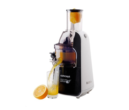 Concept LO7067 šnekový odšťavňovač, 240 W, 57 dB, objem 1000 ml, 60 RPM, zpětný chod, černá / bílá