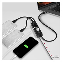 AXAGON HUE-S2C, 4x USB 3.0 CHARGING hub, złącze zasilania micro USB, kabel USB-C 40cm