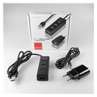 AXAGON HUE-S2BP, 4x USB 3.0 CHARGING hub, w komplecie zasilacz sieciowy, kabel USB-A 1,2m