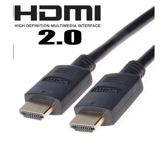 PremiumCord HDMI 2.0 High Speed + Ethernet kabel, zlacené konektory, 0,5m