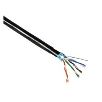 FTP kabel PlanetElite, Cat5E, drát, dvojitý venkovní PE+PE, Dca, černý, 305m, cívka