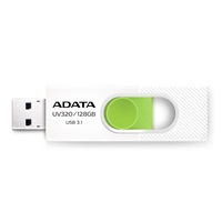 ADATA Flash Disk 128GB UV320, USB 3.1 Dash Drive, bílá/zelená
