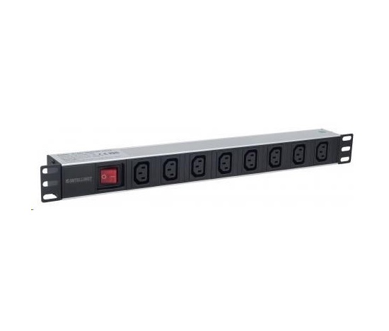 Intellinet rozvodný panel PDU, 8x C13 zásuvka, rack 1U, 2m odpojitelný kabel