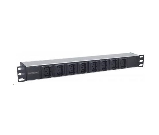 Intellinet rozvodný panel PDU, 8x C13 zásuvka, rack 1U, 2m odpojitelný kabel, proti vypadávání