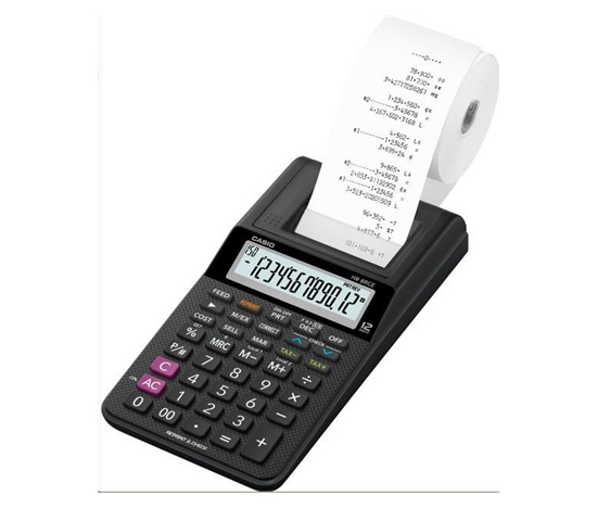 CASIO kalkulačka HR 8 RCE BK, Tiskový klakulátor